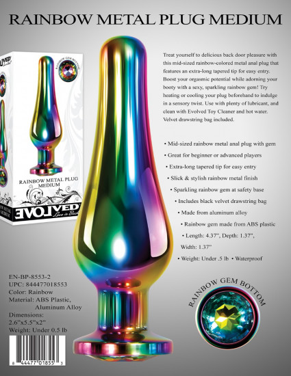 Evolved Rainbow Metal Plug Medium Multi Color