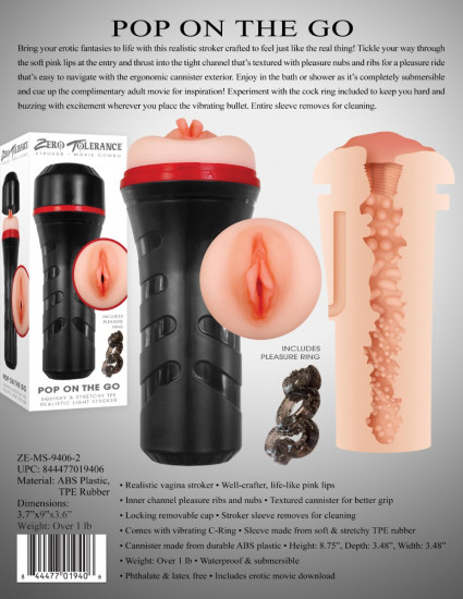 Zero Tolerance Pop On The Go Masturbator Blank