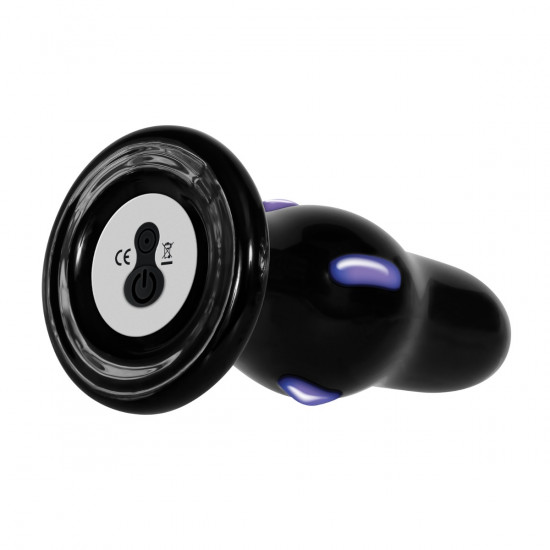 Adam & Eve Rear Rocker Vibrating Glass Buttplug Zwart