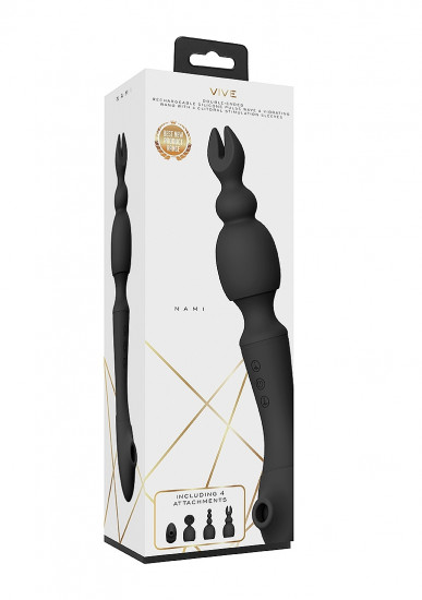 Vive, Nami, Dubbelzijdige Clitoris en Wand Vibrator zwart