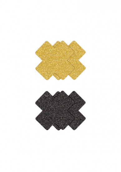 Pretty Pasties Glitter Kruis Zwart/Goud