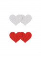 Pretty Pasties Glitter Hart Rood/Zilver