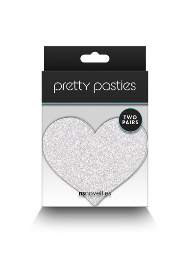 Pretty Pasties Glitter Hart Rood/Zilver