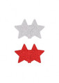 Pretty Pasties Glitter Ster Rood/Zilver