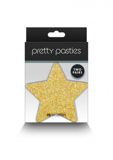 Pretty Pasties Glitter Ster Zwart/Goud