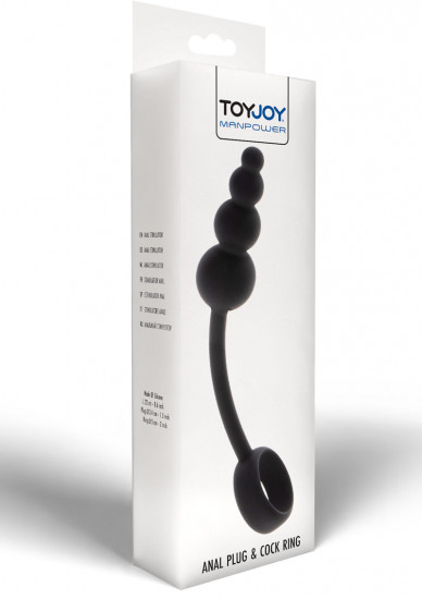 Toy Joy Anal Plug & Cock Ring Zwart