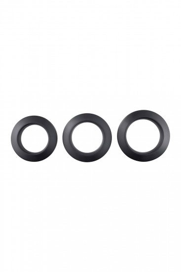 Adam's 3 Piece Penis Ring Set Zwart