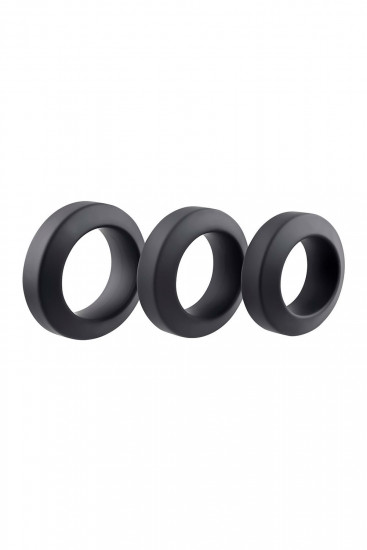 Adam's 3 Piece Penis Ring Set Zwart