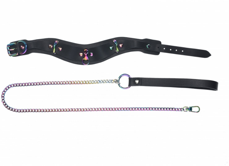 Ouch! Venice Halsband En Riem Zwart