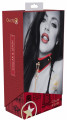 Ouch! Milan Halsband En Riem Zwart.Rood
