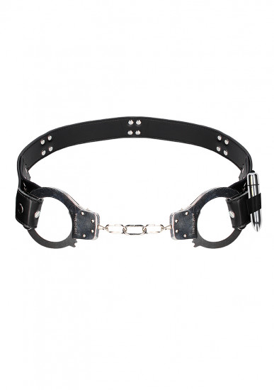 Ouch! Adjustable Cuff Belt With Bullet Zwart