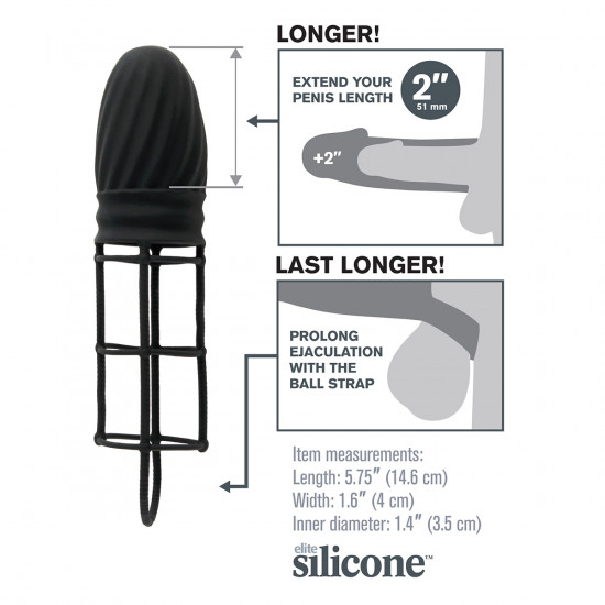 Fantasy X-tensions Silicone Gladiator Extension Zwart