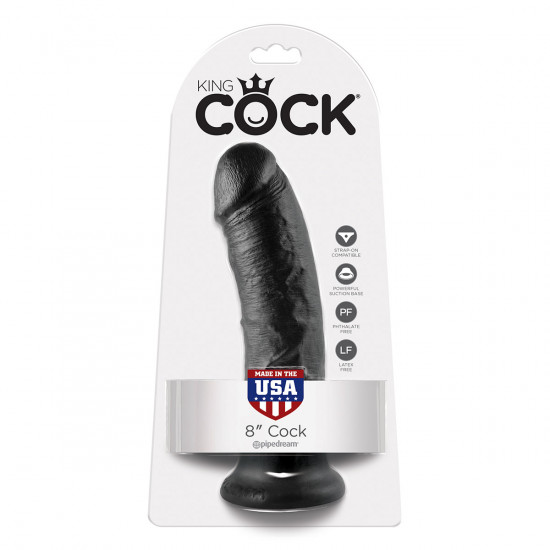 King Cock 8 Inch Dildo Zwart