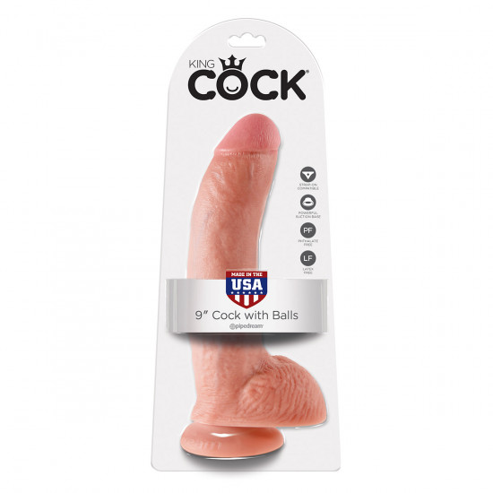 King Cock 9 Inch Cock with Balls Dildo Blank