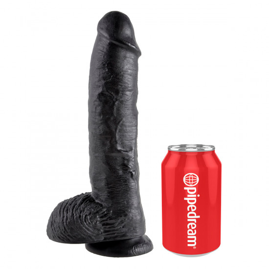 King Cock 10 Inch Cock with Balls Dildo Zwart