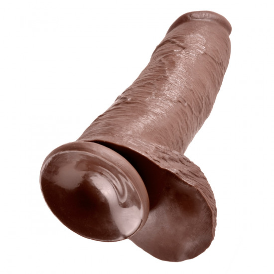 King Cock 12 Inch Cock with Balls Dildo Bruin