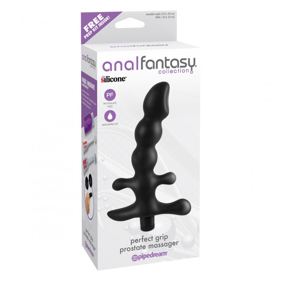 Anal Fantasy Perfect Grip Prostate Massager Vibrator Zwart