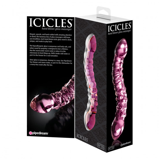 Icicles No. 55 Glazen Dildo Roze