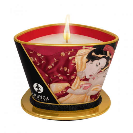 Shunga Candle - Strawberry Romance - Massage Kaars - 170 ml