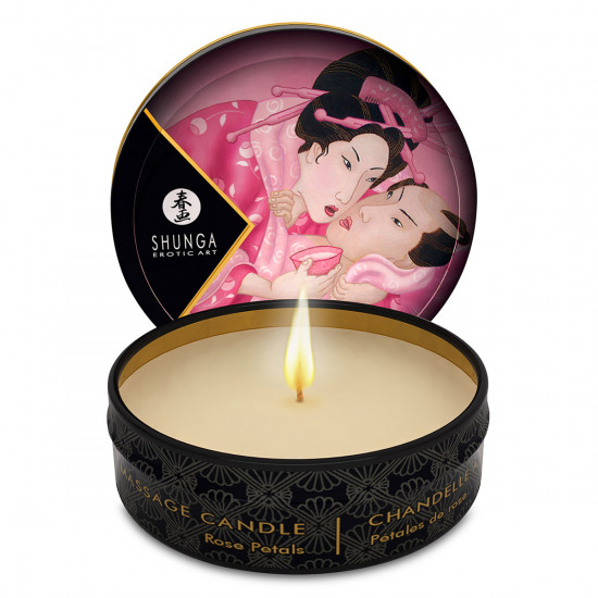 Shunga Candle - Rose Petal Aphrodisia - Massage Kaars - 30 ml