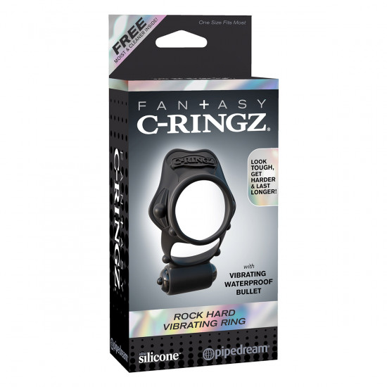 C-Ringz Rock Hard Vibrating Ring Cockring Zwart