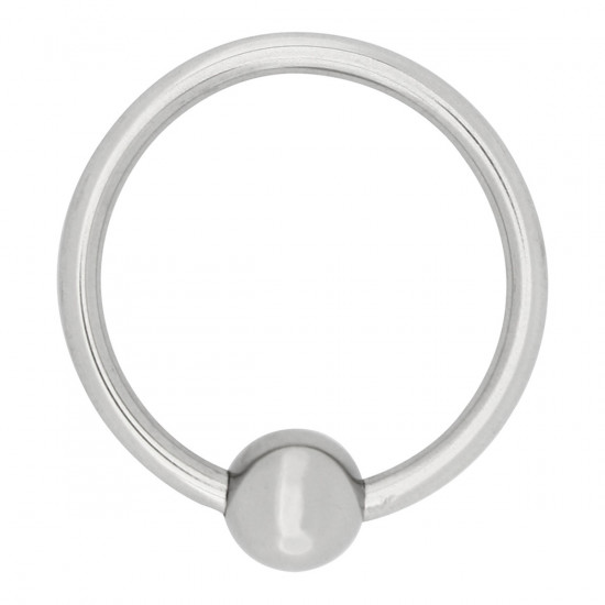 Steel Acorn Ring  30 MM Zilver