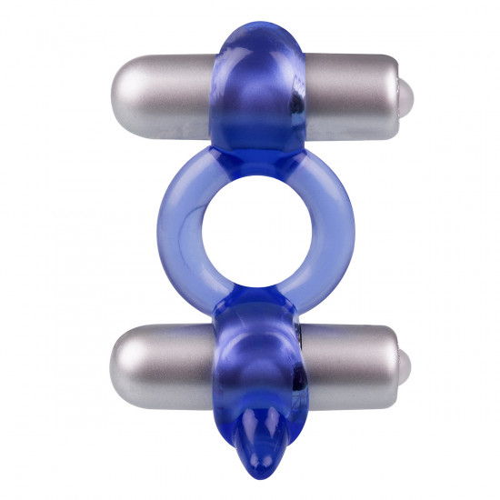 Spice It Up! Dubbele Vibrerende Cockring Blauw