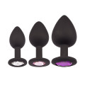 Plug It Strass Buttplug Set Zwart
