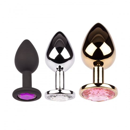 Plug It Strass Buttplug Set Mixed