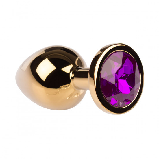 Plug It Strass Buttplug Medium Goud/Paars