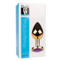Plug It Strass Buttplug Medium Goud/Paars