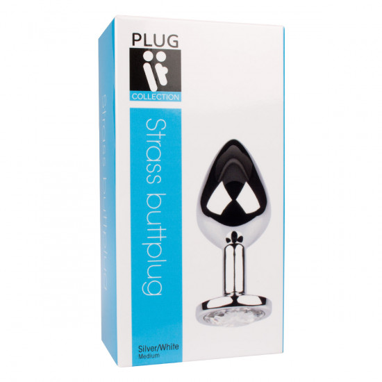 Plug It Strass Buttplug Medium Zilver