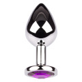 Plug It Strass Buttplug Medium Zilver/Paars