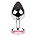 Plug It Strass Buttplug Medium Zilver/Roze