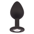 Plug It Strass Buttplug Medium Zwart/Zilver