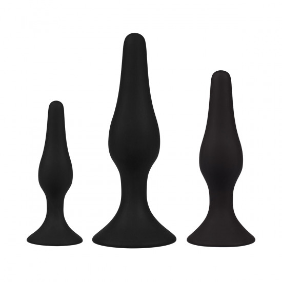 Plug It Silicone Buttplug Set Zwart