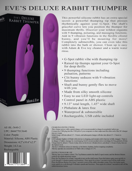 Adam & Eve  Eve's Deluxe Rabbit Thumper Vibrator Paars