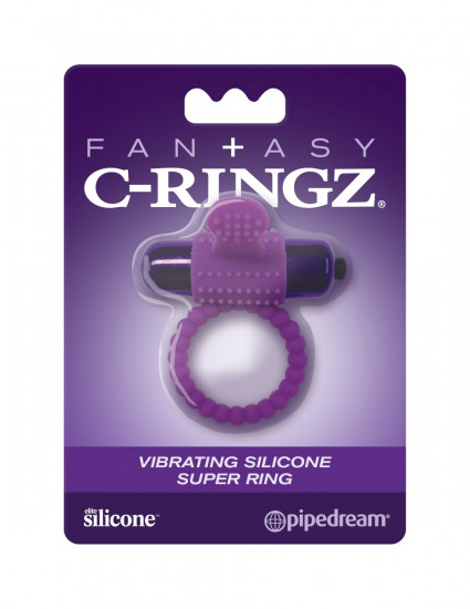 C-Ringz Vibrating Silicone Super Ring Cockring Paars
