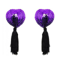 Nipple Tassels Paillette Heart Paars