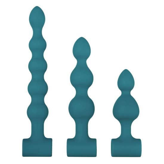 Adam & Eve Vibrating Bumpy Bead Set Blauw