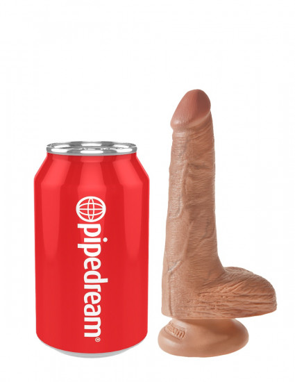 King Cock 6 Inch Cock with Balls Dildo Lichtbruin