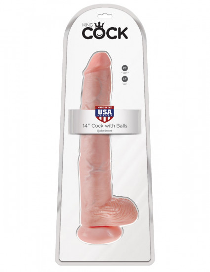 King Cock 14 Inch Cock with Balls Dildo Blank