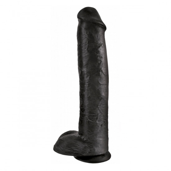King Cock 15 Inch Cock with Balls Dildo Zwart