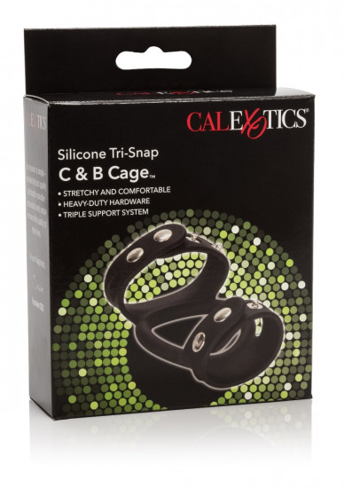 Tri-Snap C & B Cage Cockring Zwart