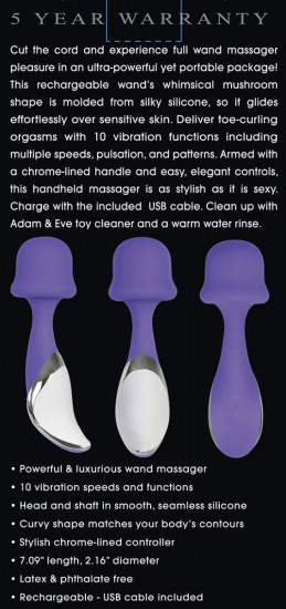 Adam & Eve Sensual Touch Wand Massager Paars