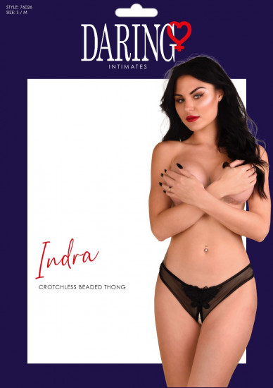 Daring Intimates Indra Crotchless Slip Zwart L/XL